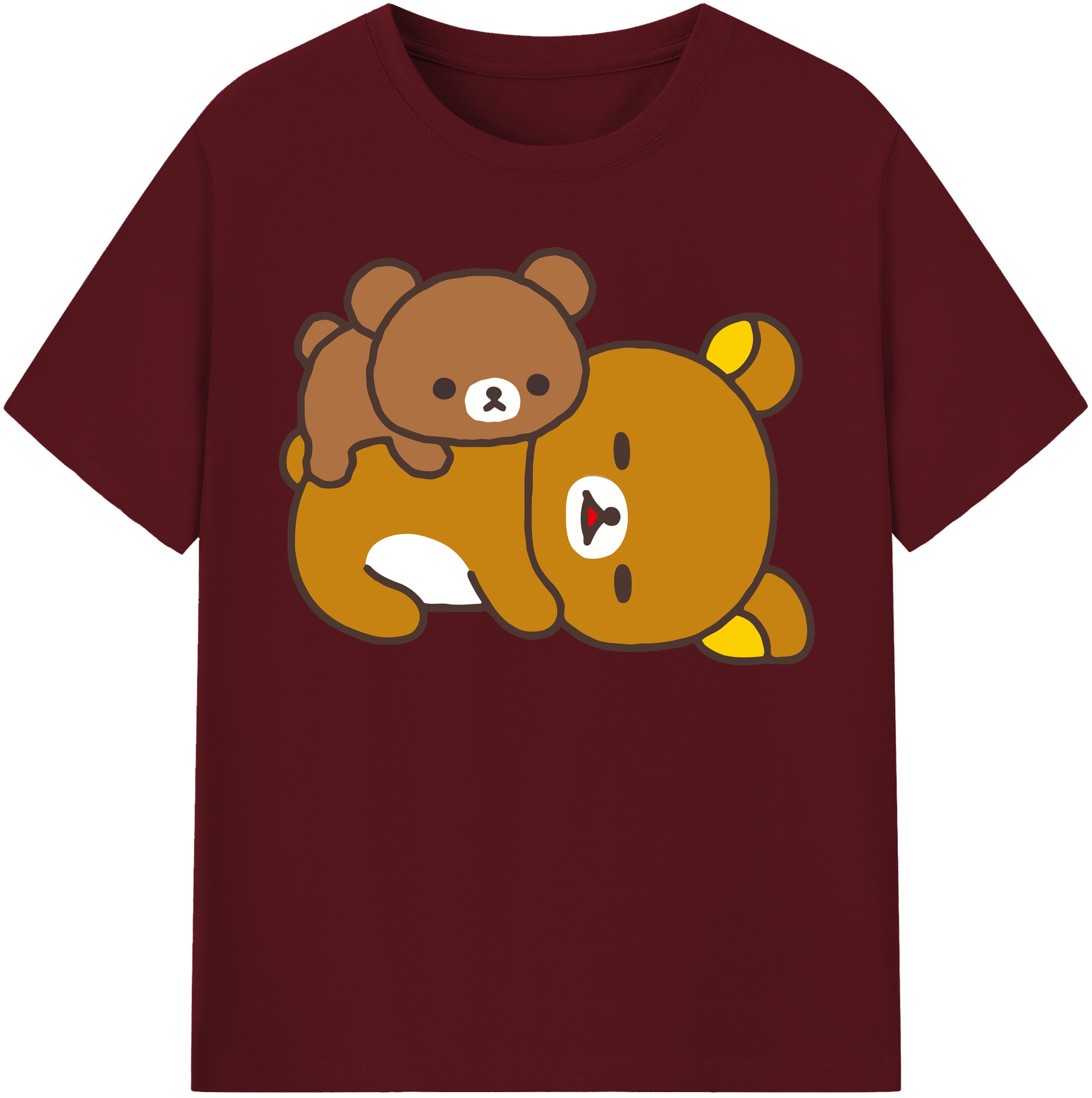 （画像用） リラックマ リラックマ キイロイトリ Rilakkuma Korilakkuma Kiiroitori 綿100％半袖Tシャツ（フロントプリント）